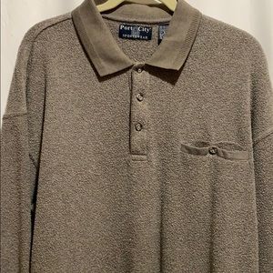 PORT CITY SPORT KNIT SHIRT SZ XXL FLEECY MUSHROOM